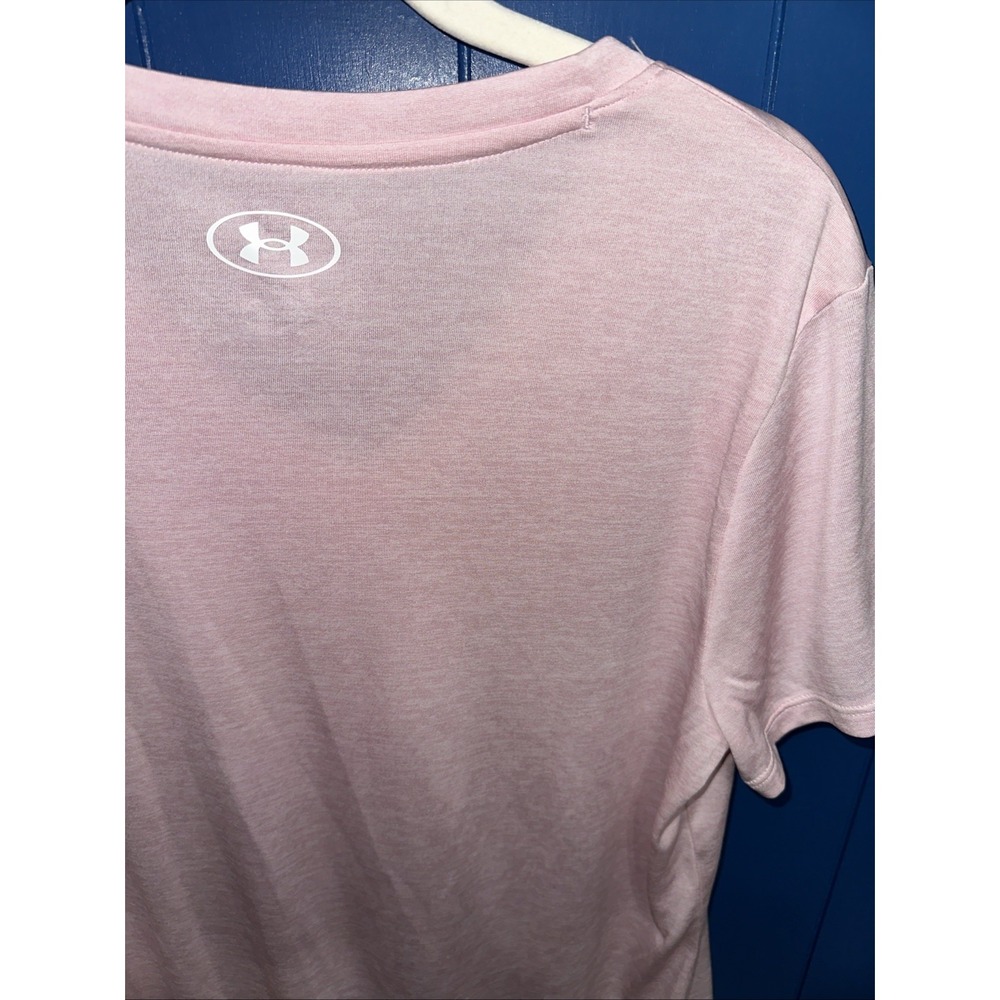 Under Armour Women Tech‎ V-neck Loose Short Sleeve T-shirt Moisture Wicking Pink - Picture 9 of 12